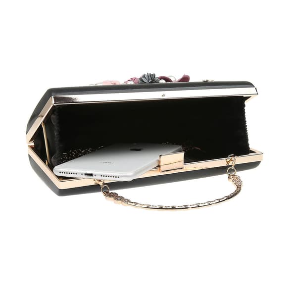 Kaxidy Dam Aftonväska Blomma Bröllop Aftonclutch Black