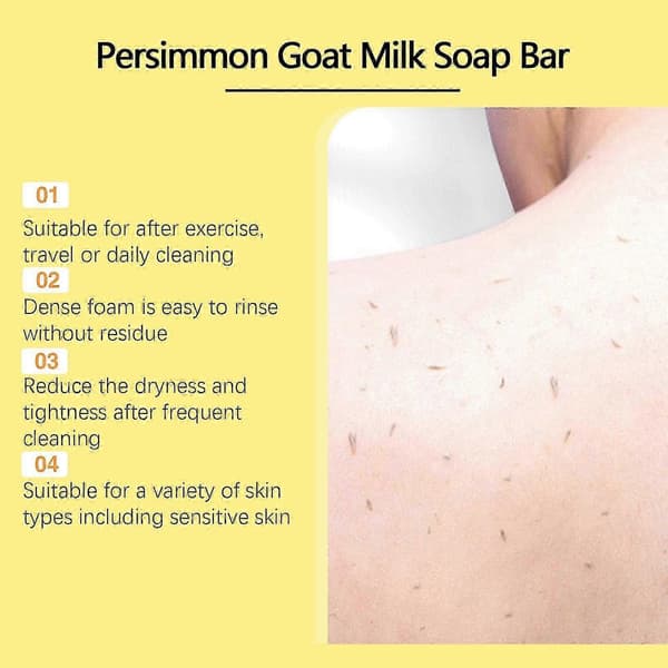 Persimmon Body Wash + Persimmon Soap Set til Kropslugtkontrol, Rensende Deodoriserende Kropssæbe til Eliminering af Lugt, Hudoplysning