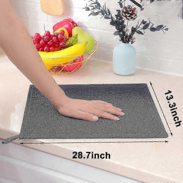 25-26 6-pack kökshanddukar i bomullsfrotté med hängögla för diskrengöring Dark gray 34*73cm