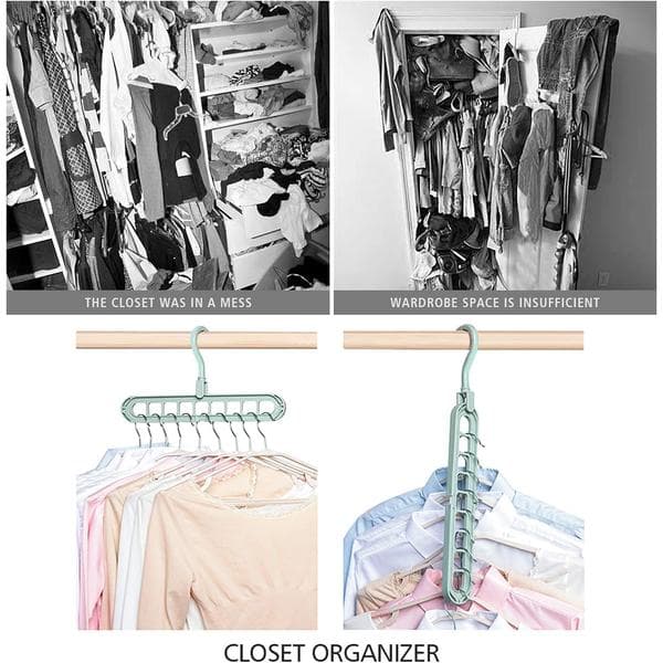 2026 siste eksplosjon 8-pakning Multifunksjonelle Plassbesparende Smarte Kleshengere - 9 Plasser - Inn