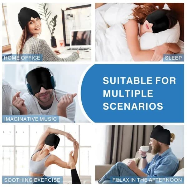 IC Cooling Mask - Cooling cap that relieves headache and migraine - Black