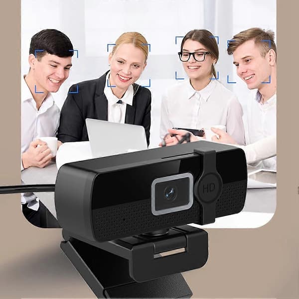 4K Webcam Fuld HD Webkamera med Mikrofon USB-stik Auto Autofokus Webkamera til PC Bærbar Computer Desktop Kamera, A Black