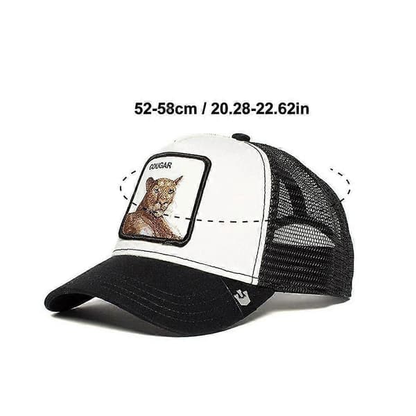 Djurformad broderad baseballkeps, svart panter, tupp, varg B