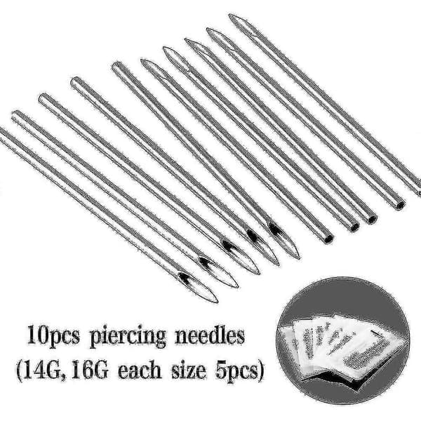 Piercingsett Profesjonelt Kroppspiercingsett Stål Piercingnåler Piercing - Ksize
