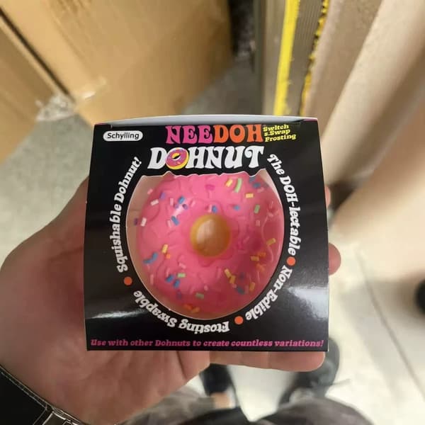 NeeDoh Donut Squeezer Maltose Rebound Stress Relief Legetøj Pink Donuts [Boxed]