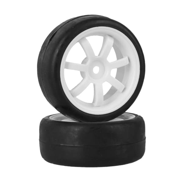 RC Driftfelger for 1/10 skala 7-eiker Hvit Hardplast Sett med 4