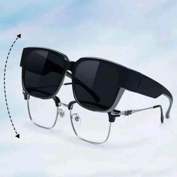 Solbriller Suncovers for over briller Polariserte Svarte