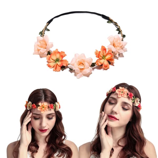 Damehodeplagg Kolleksjon Tilbehør - 6 STK Boho Hårkranser, Blomsterkroner, Tiaraer for bruder, brudepiker, blomsterjenter, bryllup