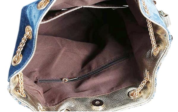 Vakker skulderveske i denim Silver