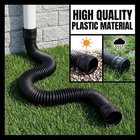 Aimoonsa - Flexible Gutter Extension - Telescopic Extension 47 to 150 cm - 950/110 mm Adapters - Thick PE Material for .