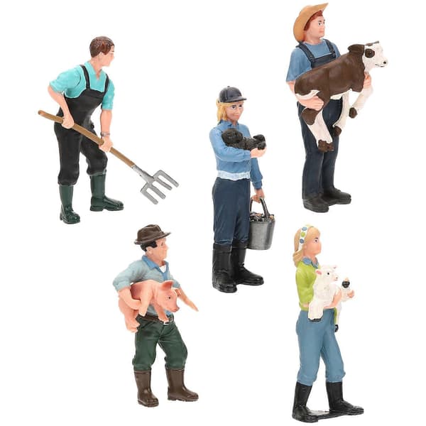 5 stk. landmandsmodel, bondefigur, simulationsbonde-minifigur, kagepynt
