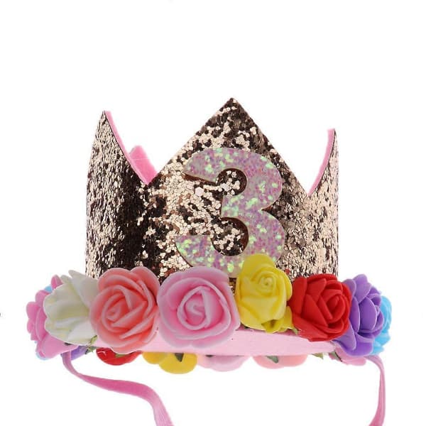 Prinsessekrone Pannebånd Hårbånd Hodeplagg For Bursdagsfest AGold-3