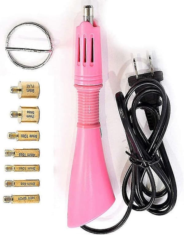 Hotfix Rhinestone Applicator Tool, strassapplikator värmeapplikatorstav, 7-i-1 Hot Fix Rhinestone Applicator Wand Setter Tool Kit med stöd