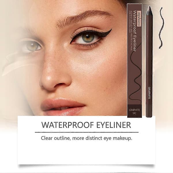 24H Waterproof Eyeliner Pen - Smudge-proof Eyeliner Duo Eye Pencil, Smooth Application Black