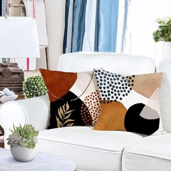2026 seneste eksplosion Moderne Boho Abstrakt Mønster Pudebetræk Sæt med 4 til Sofa Soveværelse 45x45cm[JUN]