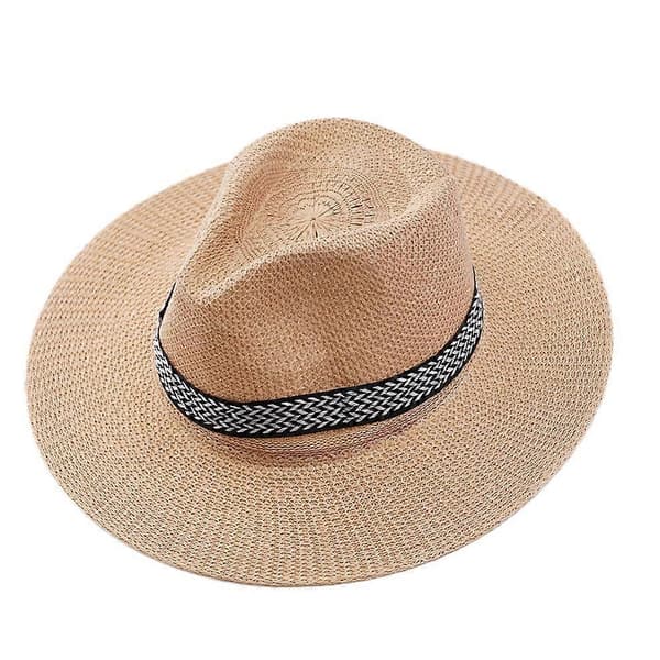 Beige.(A)One size$Solskjerm stråhatt herre flosshatt solhatt Panama