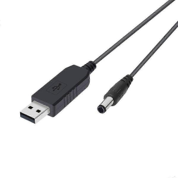USB til DC-omformerkabel 5V til 12V spenningsoppgraderingskabel 5,5x2,1mm 1m