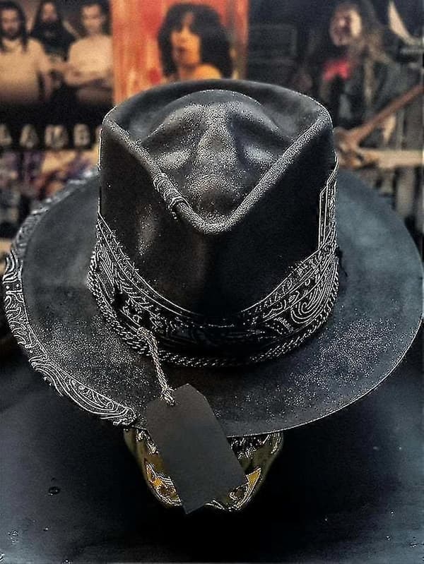 Western Skull Hat til Mænd Punk Stil Cowboy Mode Tilbehør