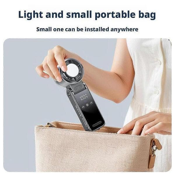 Kølehåndholdt ventilator, Mini Bærbar Turbineventilator, USB Genopladelig Sammenfoldelig Ventilator Grey