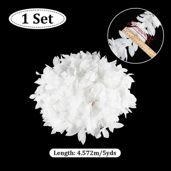 5 Yards Polyester Chiffon Blad Blondebånd til beklædningstilbehør Hvid 4-1/8 tommer (105 mm)