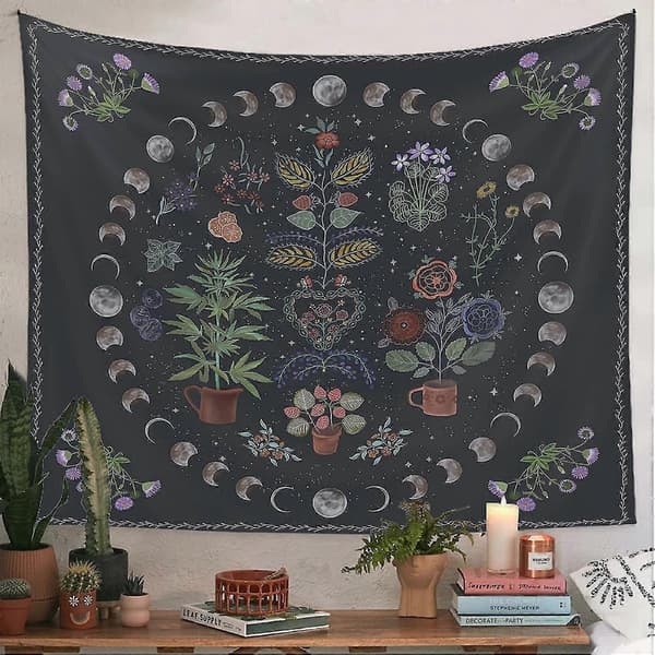 Bohemsk Mandala Botanisk billedvev for soveromsdekorasjon 2025