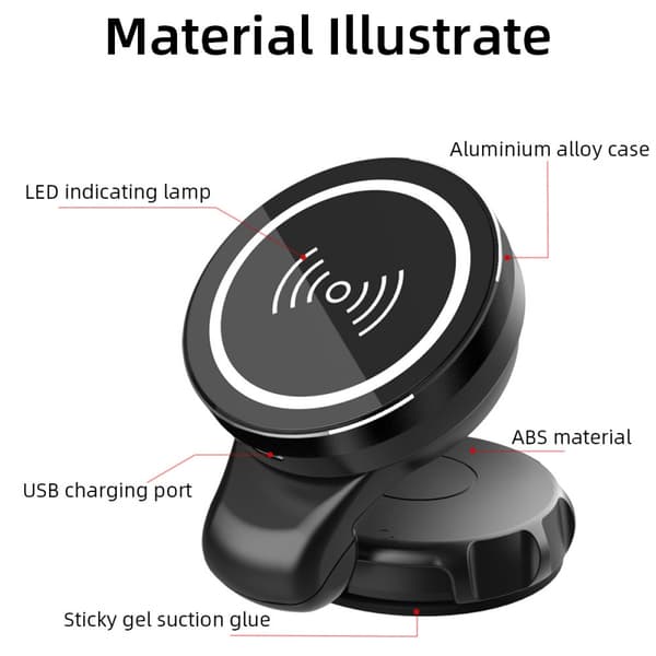 Desktop Wireless Charging Holder is suitable for Apple iPhone 12 Car Wireless Charging Dashboard Strong Magnetic Mobile Phone Holder