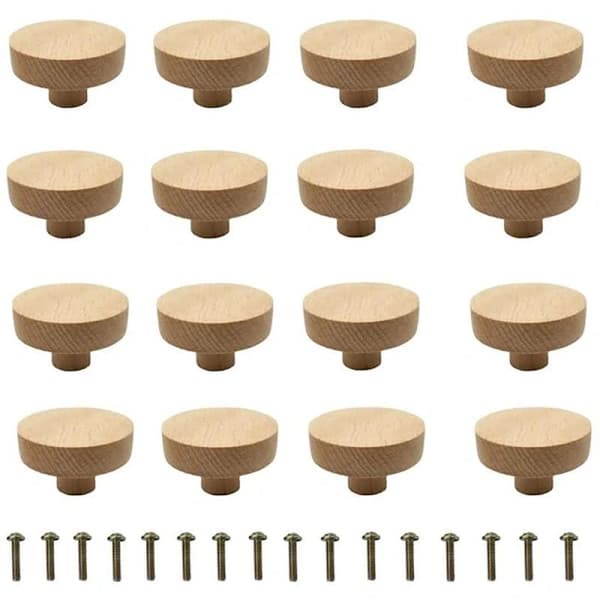 Furniture Knobs 20 pcs Wood, Wooden Furniture Handles, Round Natural Wood Knobs, Wooden Drawer Knobs, Furniture Knobs, Door Knobs