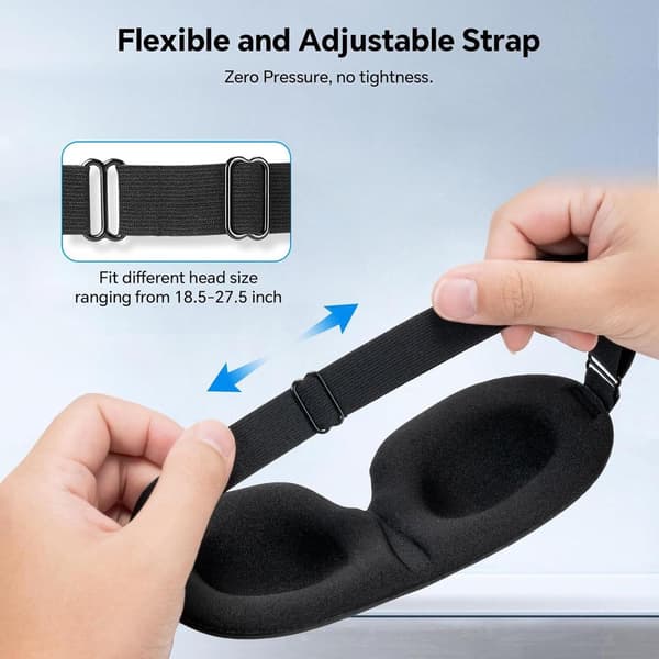 Sleep Mask for Back and Side Sleepers, 3 Pack, 100% Light Blocking 3D Eye Masks for Sleep