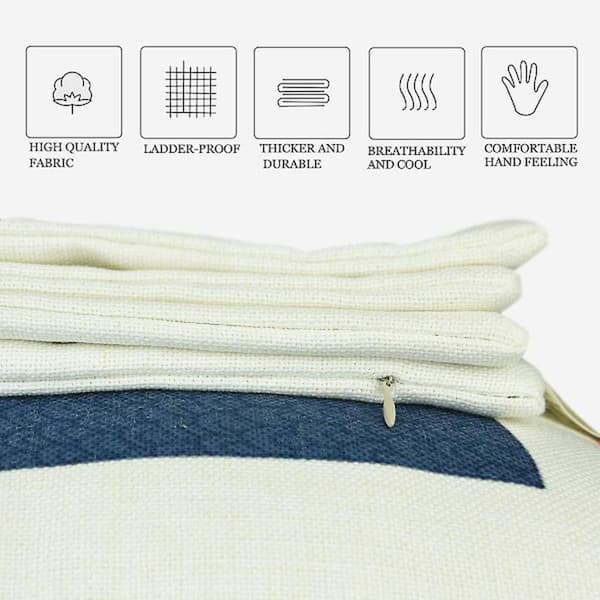 Square Linen and Cotton Pillowcase, 45 x 45 cm