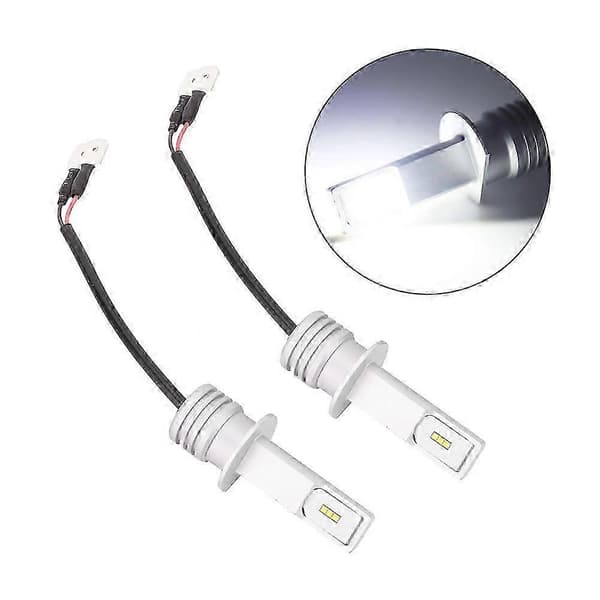 2 stk 72W 6000K 12-24V universelle hvite LED-lyspærer til bil for H1 tåkelys med dekoder 26s