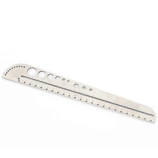 Praktisk og smuk 26,3 cm kraftig multifunktionel lineal i rustfrit stål