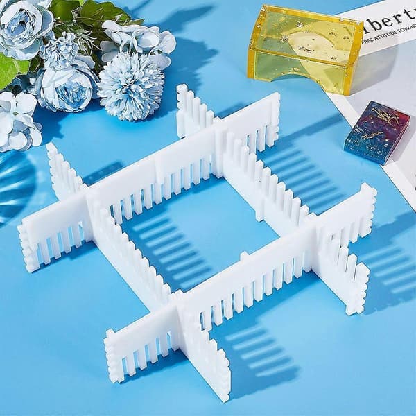 Rektangulär silikonform fast ram DIY-form hantverksverktyg vit 253x60x10mm
