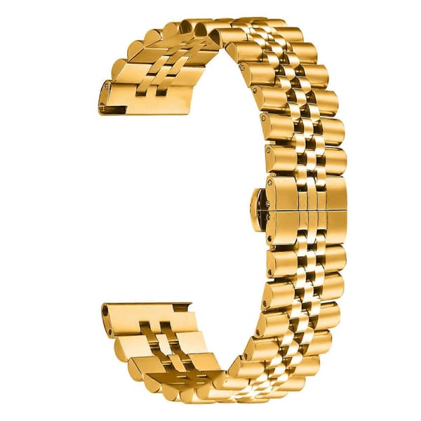 Til Huawei Watch GT Håndledsrem 5-perle Rustfrit Stål Sommerfuglespænde Urrem - Multicolor Gold