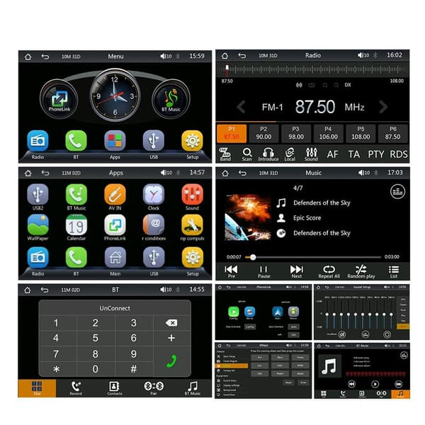 F9070W Bilradio / CarPlay & Android Auto - 7 Tommer til Volkswagen 1300
