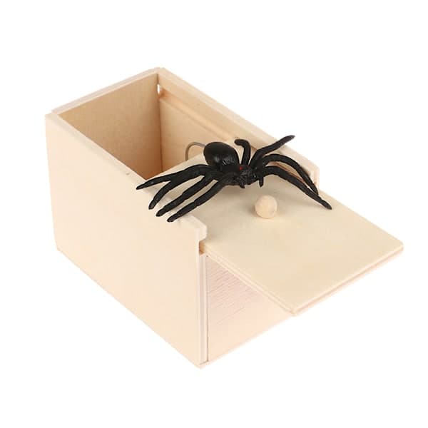 Spider Scare Box - Pull Toy Practical Joke with Realistic Spider Surprise