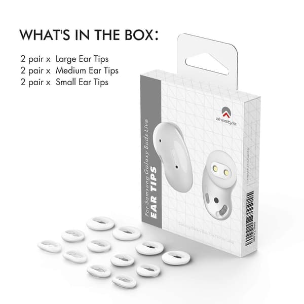 Til Samsung Galaxy Buds Live Silikonehætte Erstatningsøreprop (6 par i alt, 2 par hver i L / M / S)