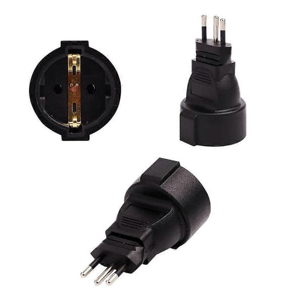 Power Plug Converter 3-Pin Swiss Plug to EU 2-Pin Round Conversion Adapter