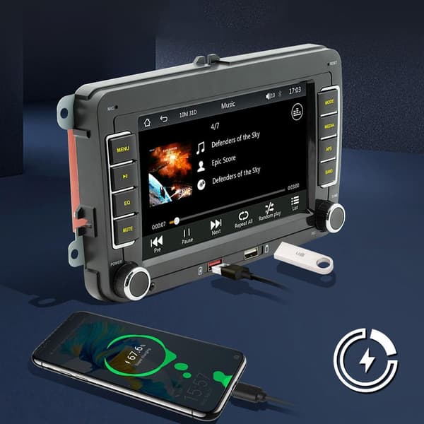 F9070W Bilradio / CarPlay & Android Auto - 7 Tommer til Volkswagen 1300