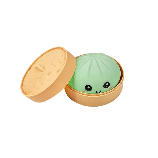 Dumpling Squishy, 4 tommer Dumpling Stressbold, Blød Dej til Dekompression, Stresslindrende BoldBlød og ikke-klæbrig-Cyan, 1 stk