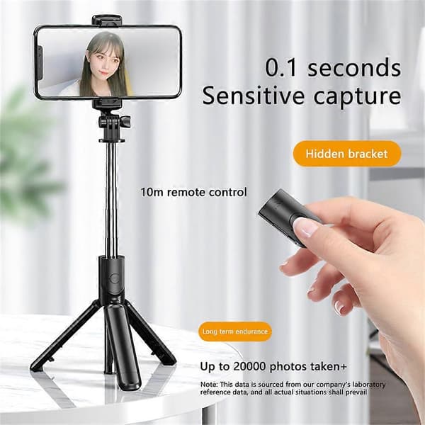 Fjärrkontroll Selfie Stick Stativ Telefon Skrivbordsställ Hållare