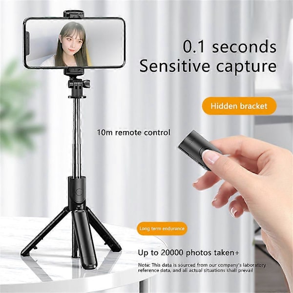 Fjernkontroll Selfie Stick Stativ Telefon Skrivebordsstativ Bordholder