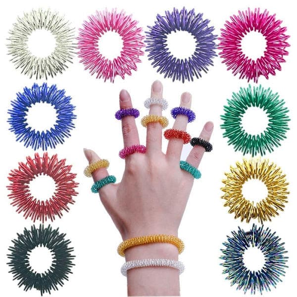 Stressring 14-pakning – Fidget Ring & Sensoriske stressleker for angst og ADHD