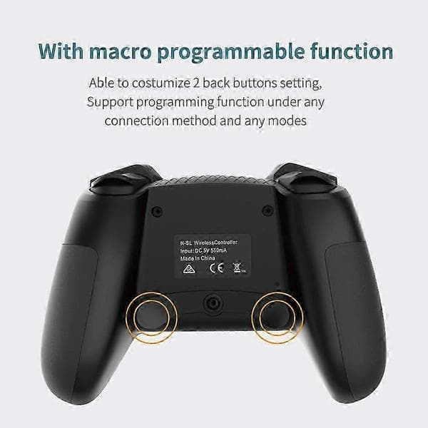 Trådløs Bluetooth-kontroller Gamepad for Nintendo Switch-kontroller med gyroskop dobbel vibrasjon vekkefunksjon silver