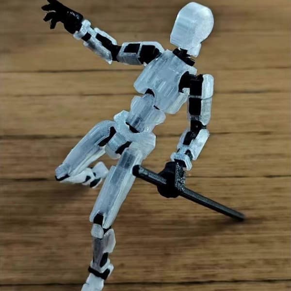Titan 13 3D-printet robot actionfigur - 50 % rabattilbud Transparent white