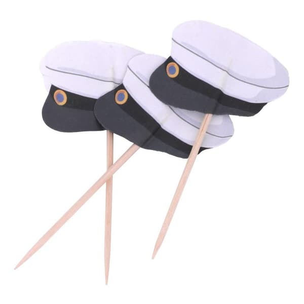 Cocktail Sticks Student Caps - 50-pack Vit white