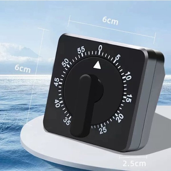 Fyrkantig kökstimer - matlagningstimer - mekanisk matlagningstimer - Högljudd timer - Batterifri timer - Matlagnings- och baktimer