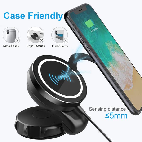 Desktop Wireless Charging Holder is suitable for Apple iPhone 12 Car Wireless Charging Dashboard Strong Magnetic Mobile Phone Holder