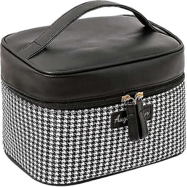 Necessär för kvinnor, Sminkväska, 3-i-1 Necessär, Houndstooth Necessär