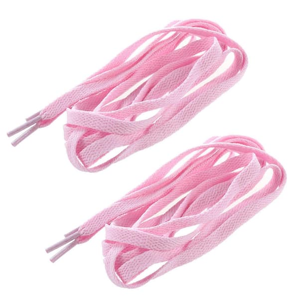 4 stk. 110 cm solide flade snørebånd til sneakers, lyserøde Rosa