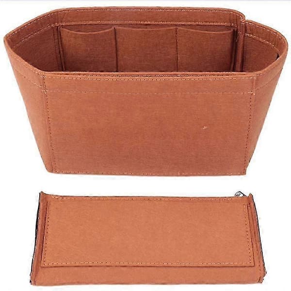 Bärbar sminkorganisatörväska med filtfoder och förvaringsfack Caffè